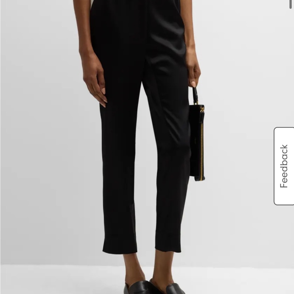 Lafayette 148 Straton crop stretch twill ankle trouser size 10 black